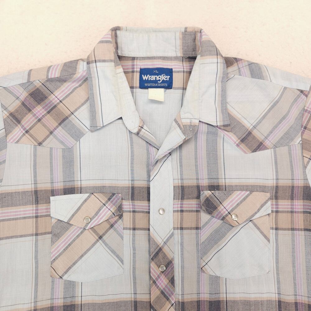 Wrangler Short Sleeve Casual Button Up Shirt Adult Mens Size Extra Large XL Blue